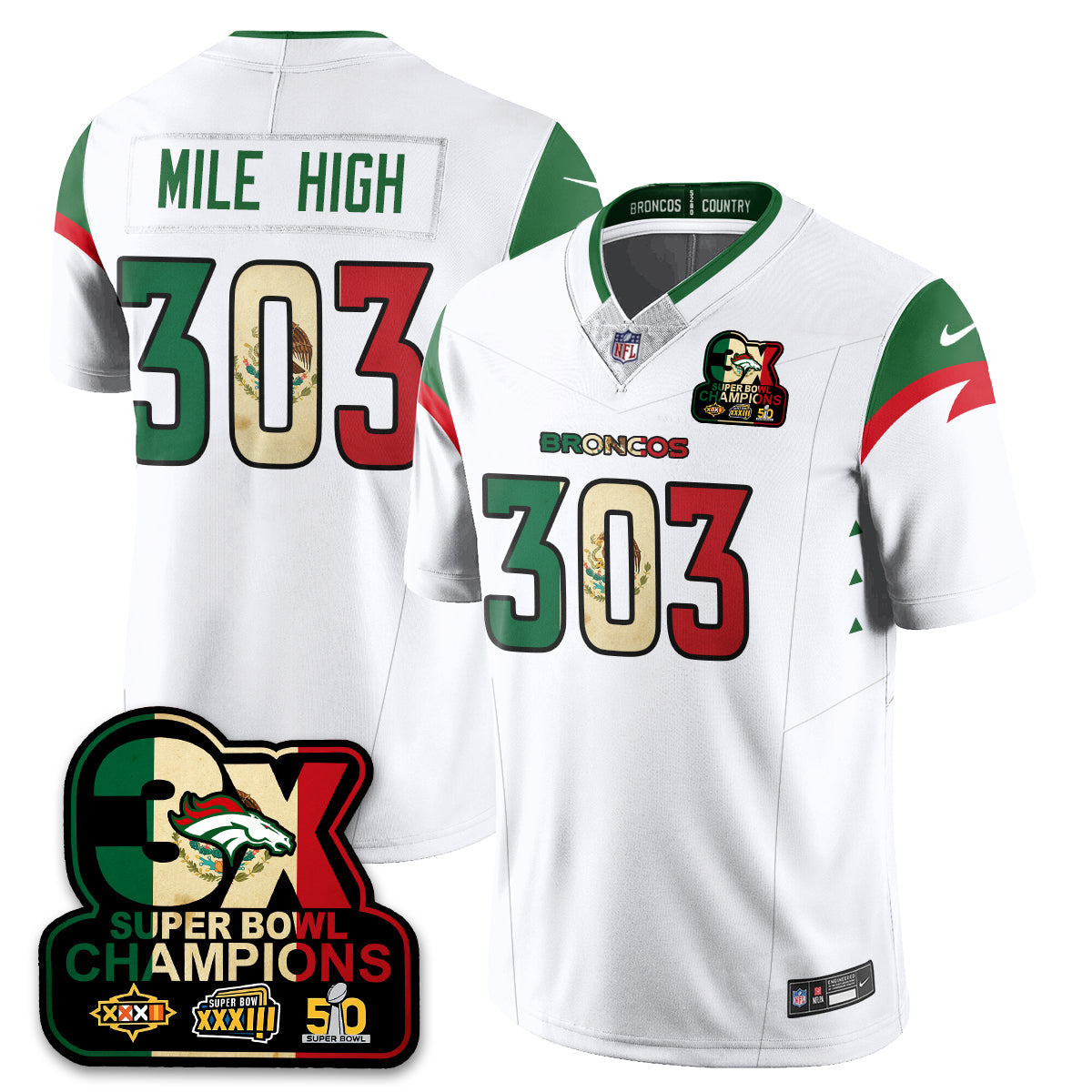 DEN Mexico Vapor Limited Jersey - Stitched
