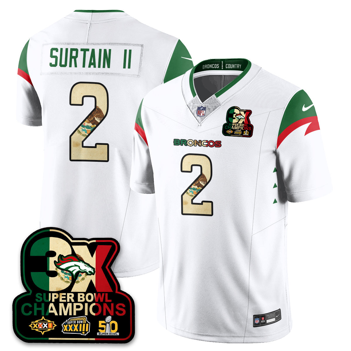 DEN Mexico Vapor Limited Jersey - Stitched