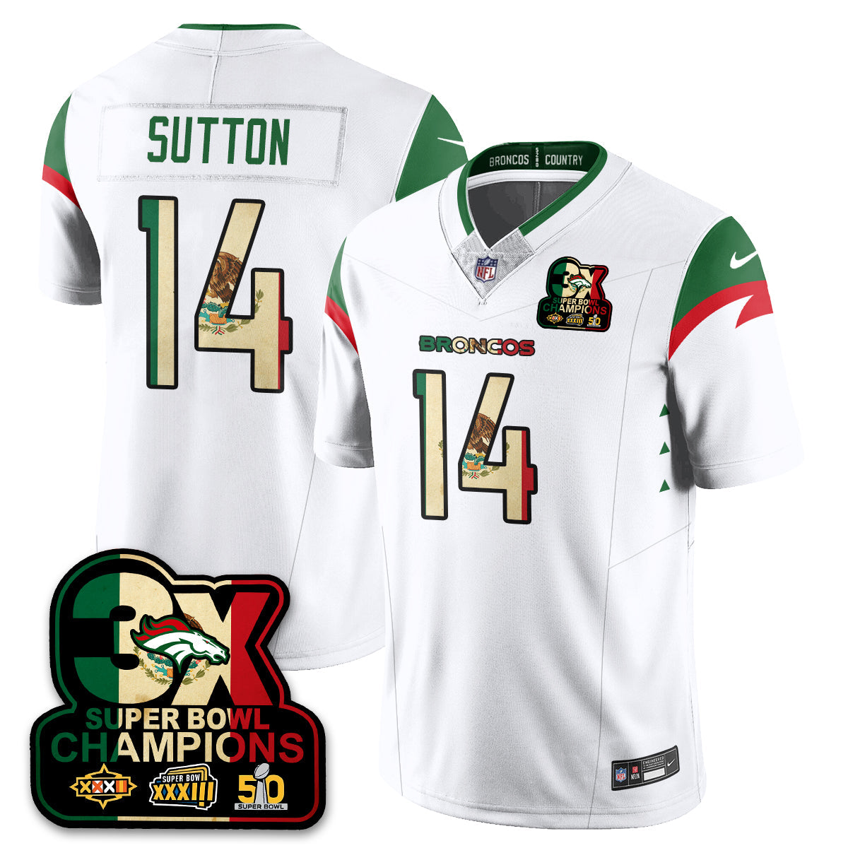 DEN Mexico Vapor Limited Jersey - Stitched