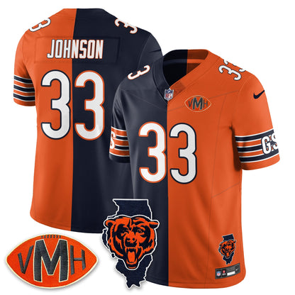 CHI Honor Virginia Halas McCaskey Split Jersey - Stitched