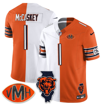 CHI Honor Virginia Halas McCaskey Split Jersey - Stitched