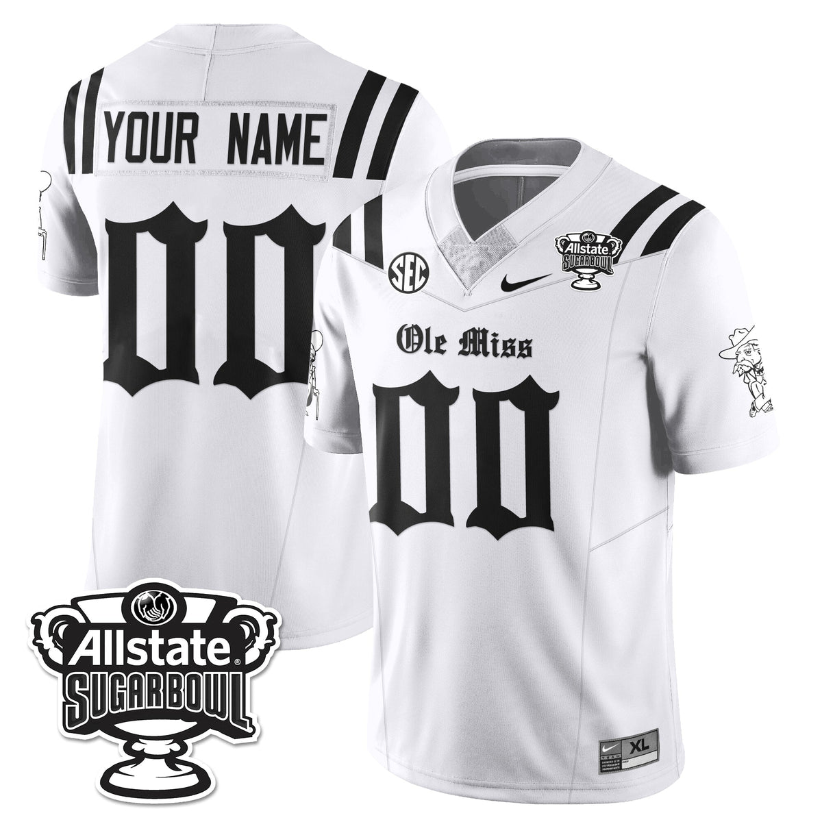 Custom OMR 2025 Sugar Bowl Gothic Vapor Limited Football Jersey - Stitched