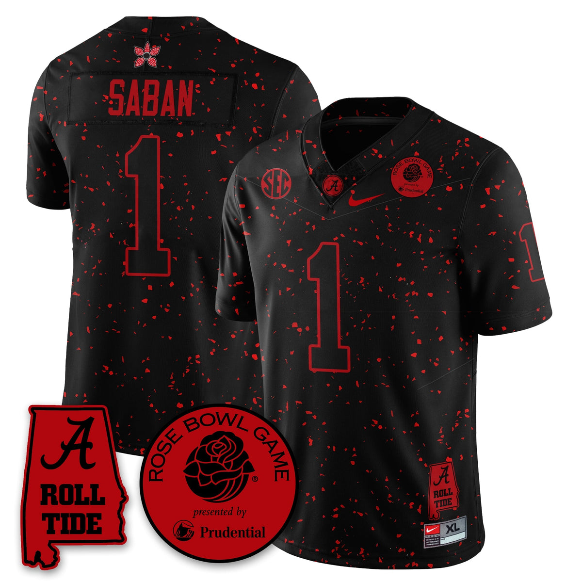 BAMA Stranger Things Rose Bowl Vapor Limited Football Jersey - Stitched