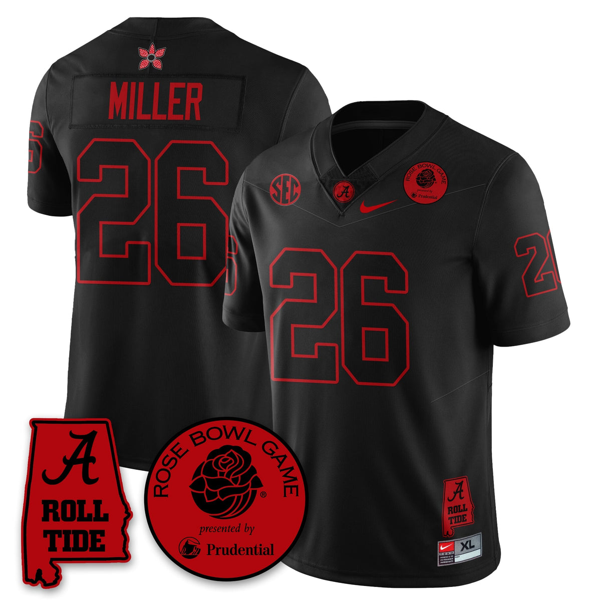 BAMA Stranger Things Rose Bowl Vapor Limited Football Jersey - Stitched
