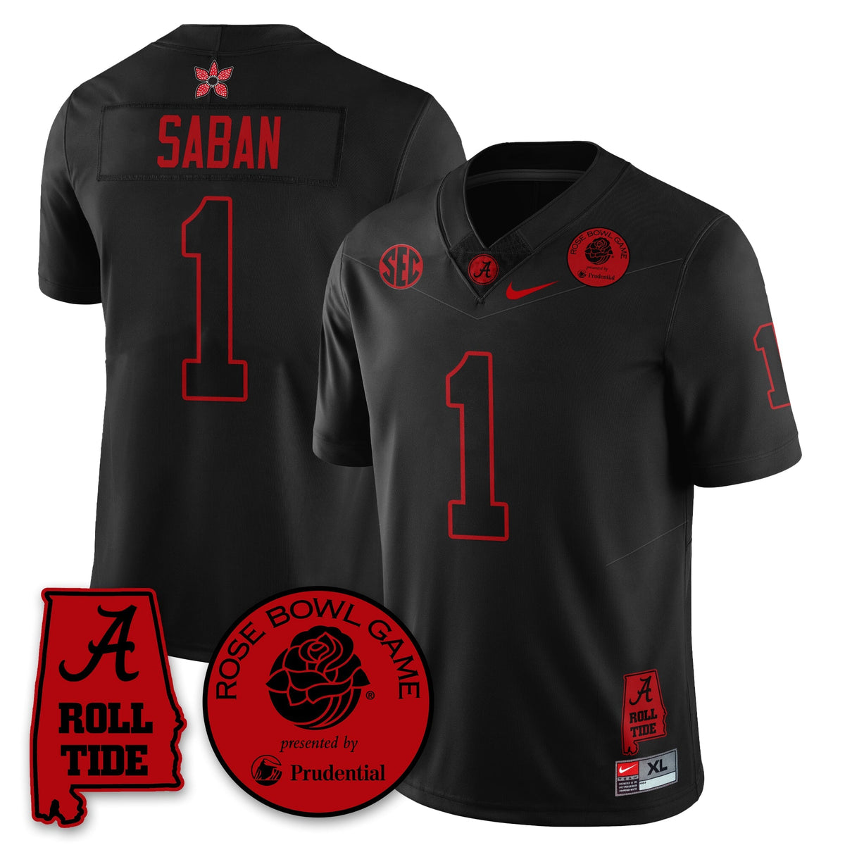 BAMA Stranger Things Rose Bowl Vapor Limited Football Jersey - Stitched