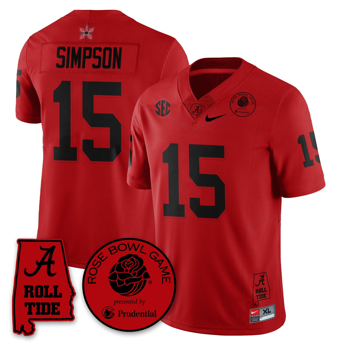 BAMA Stranger Things Rose Bowl Vapor Limited Football Jersey - Stitched
