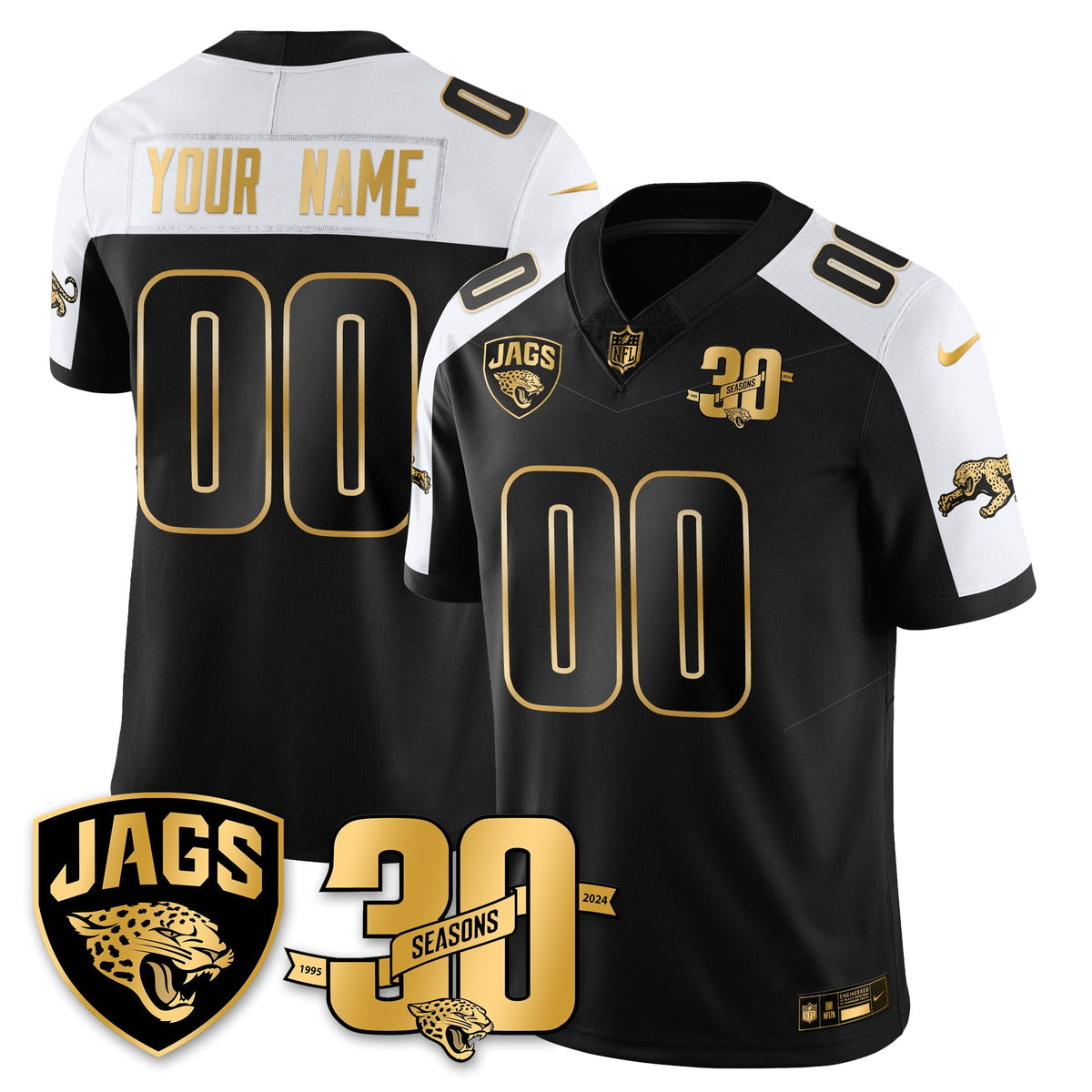 DET 30th Season Patch Throwback Gold Vapor Limited Jersey - Stitched