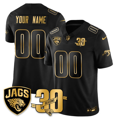 Custom DET 30th Season Patch Throwback Gold Vapor Limited Jersey - Stitched