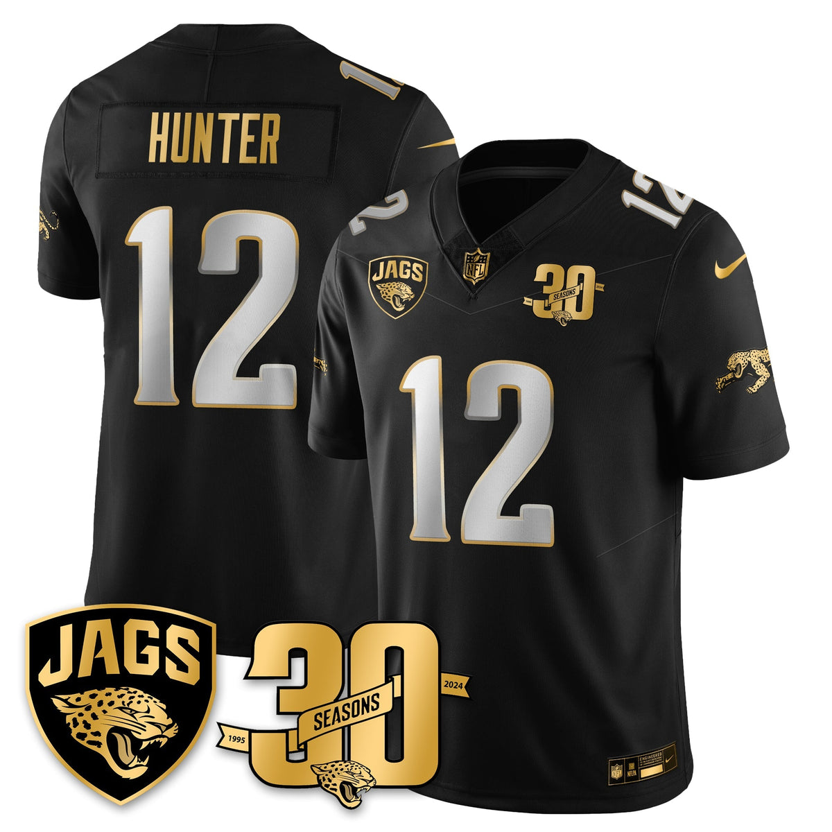 DET 30th Season Patch Throwback Gold Vapor Limited Jersey - Stitched