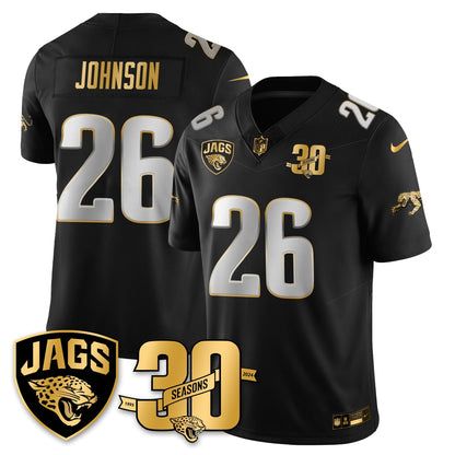 DET 30th Season Patch Throwback Gold Vapor Limited Jersey - Stitched