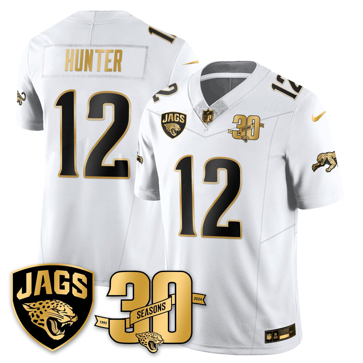 DET 30th Season Patch Throwback Gold Vapor Limited Jersey - Stitched