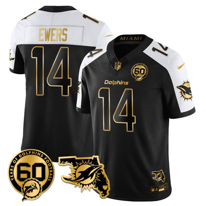 MIA 60th Season Vapor Limited Gold Jersey - Stitched