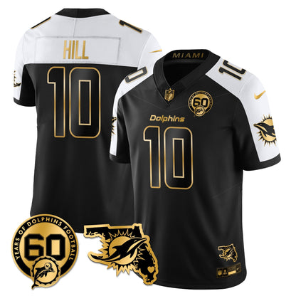 MIA 60th Season Vapor Limited Gold Jersey - Stitched