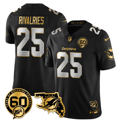MIA 60th Season Vapor Limited Gold Jersey - Stitched