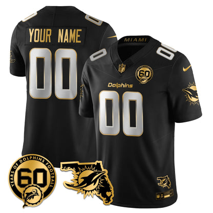 Custom MIA 60th Season Vapor Limited Gold Jersey - Stitched