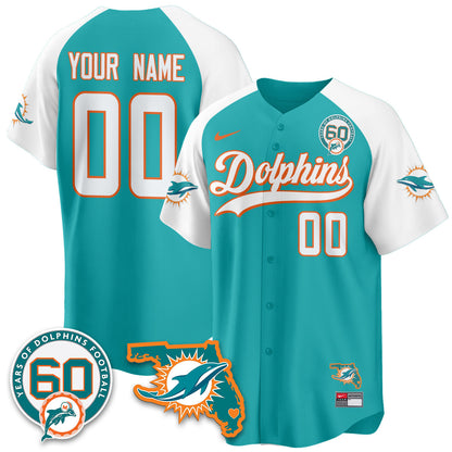 Custom MIA 60th Season Vapor Limited Baseball Jersey - Stitched