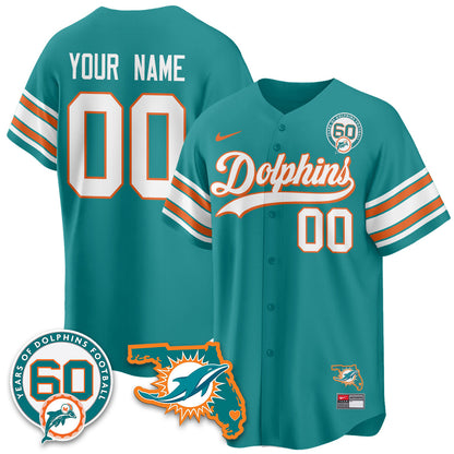 Custom MIA 60th Season Vapor Limited Baseball Jersey - Stitched