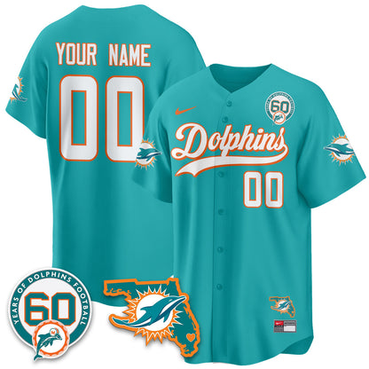 Custom MIA 60th Season Vapor Limited Baseball Jersey - Stitched