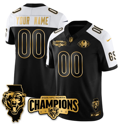 Custom CHI NFC North Division Champions Vapor Limited Gold Jersey - Stitched