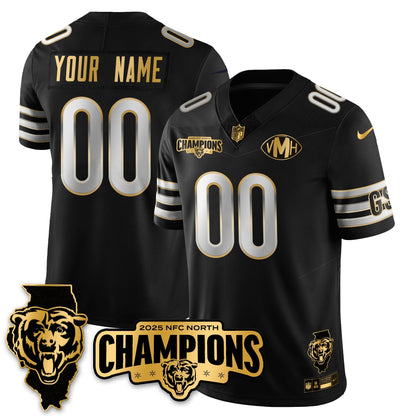 Custom CHI NFC North Division Champions Vapor Limited Gold Jersey - Stitched