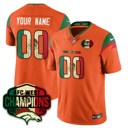 Custom DEN Mexico AFC West Division Champions Vapor Limited Jersey - Stitched