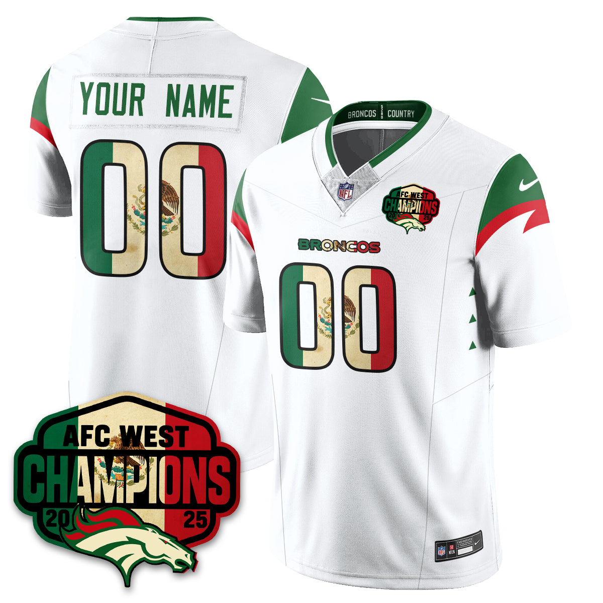 DEN Mexico AFC West Division Champions Vapor Limited Jersey - Stitched