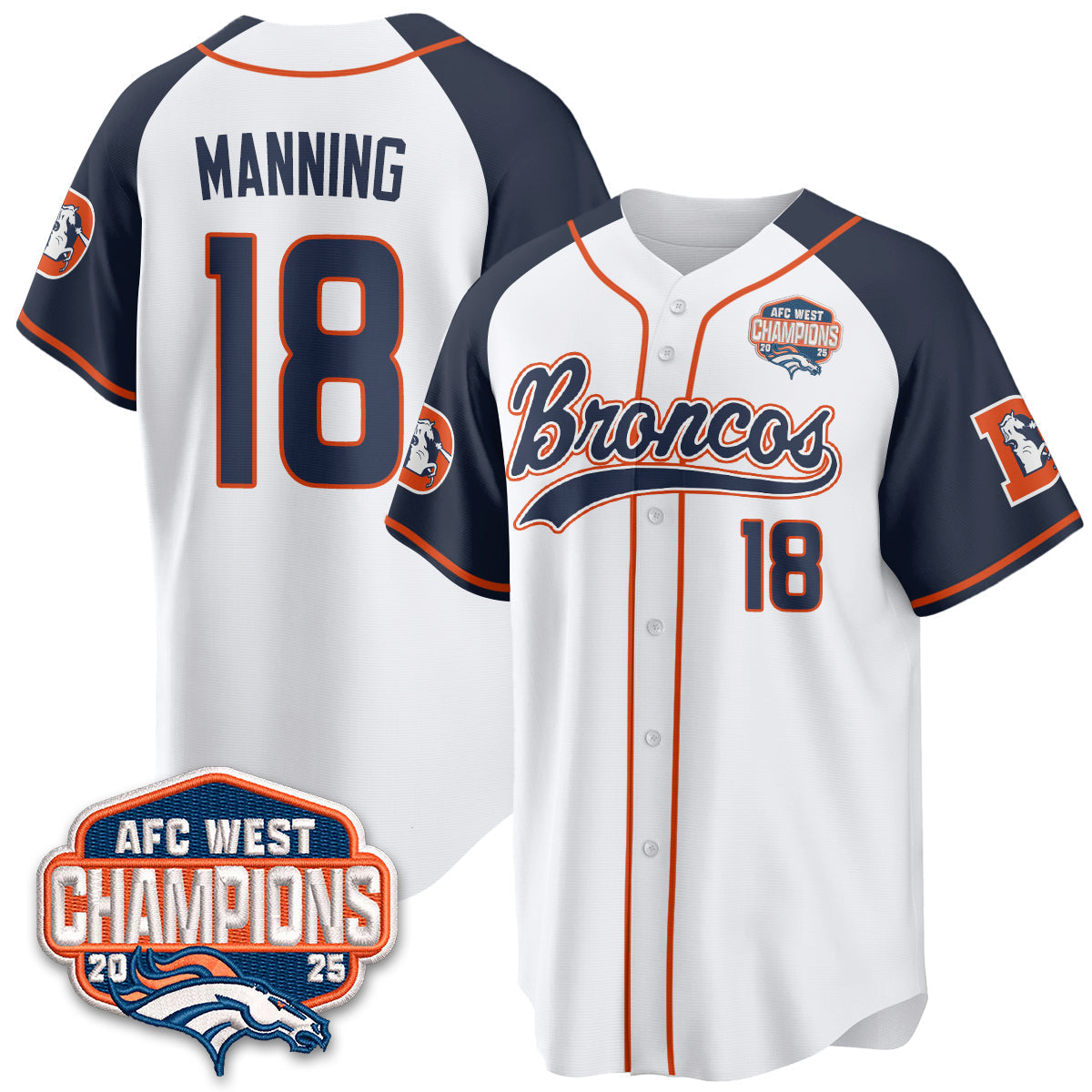 DEN AFC West Division Champions Vapor Limited Baseball Jersey - Stitched