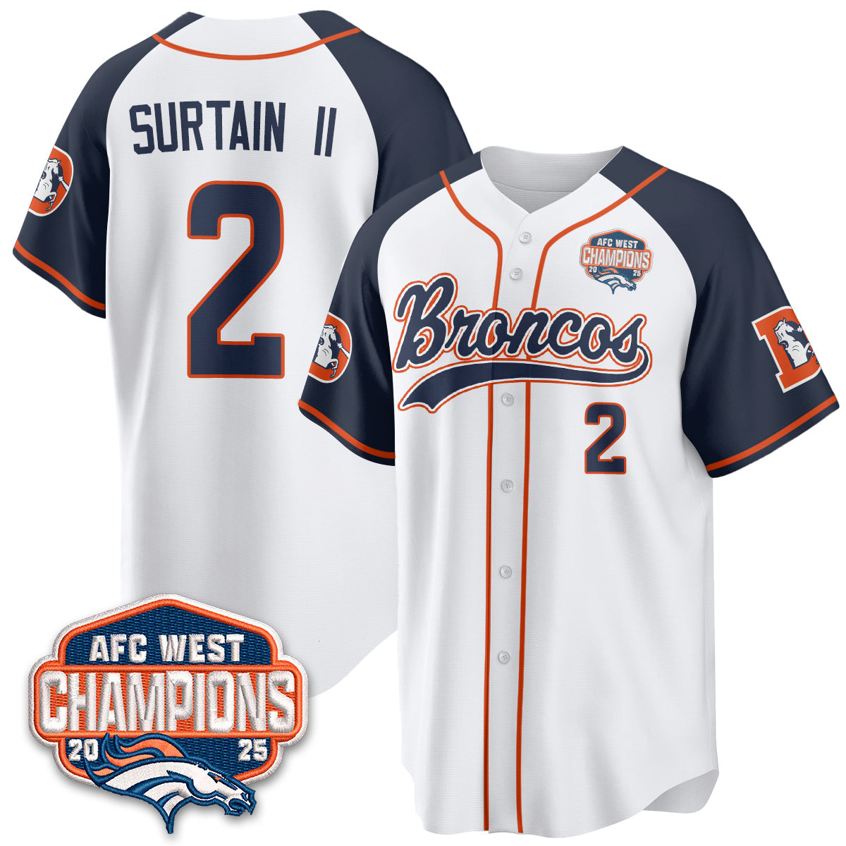 DEN AFC West Division Champions Vapor Limited Baseball Jersey - Stitched
