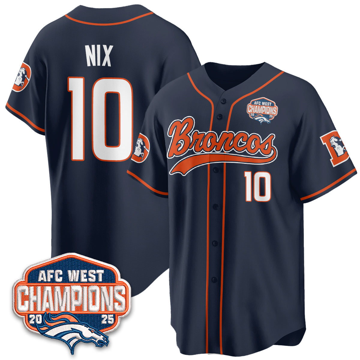 DEN AFC West Division Champions Vapor Limited Baseball Jersey - Stitched