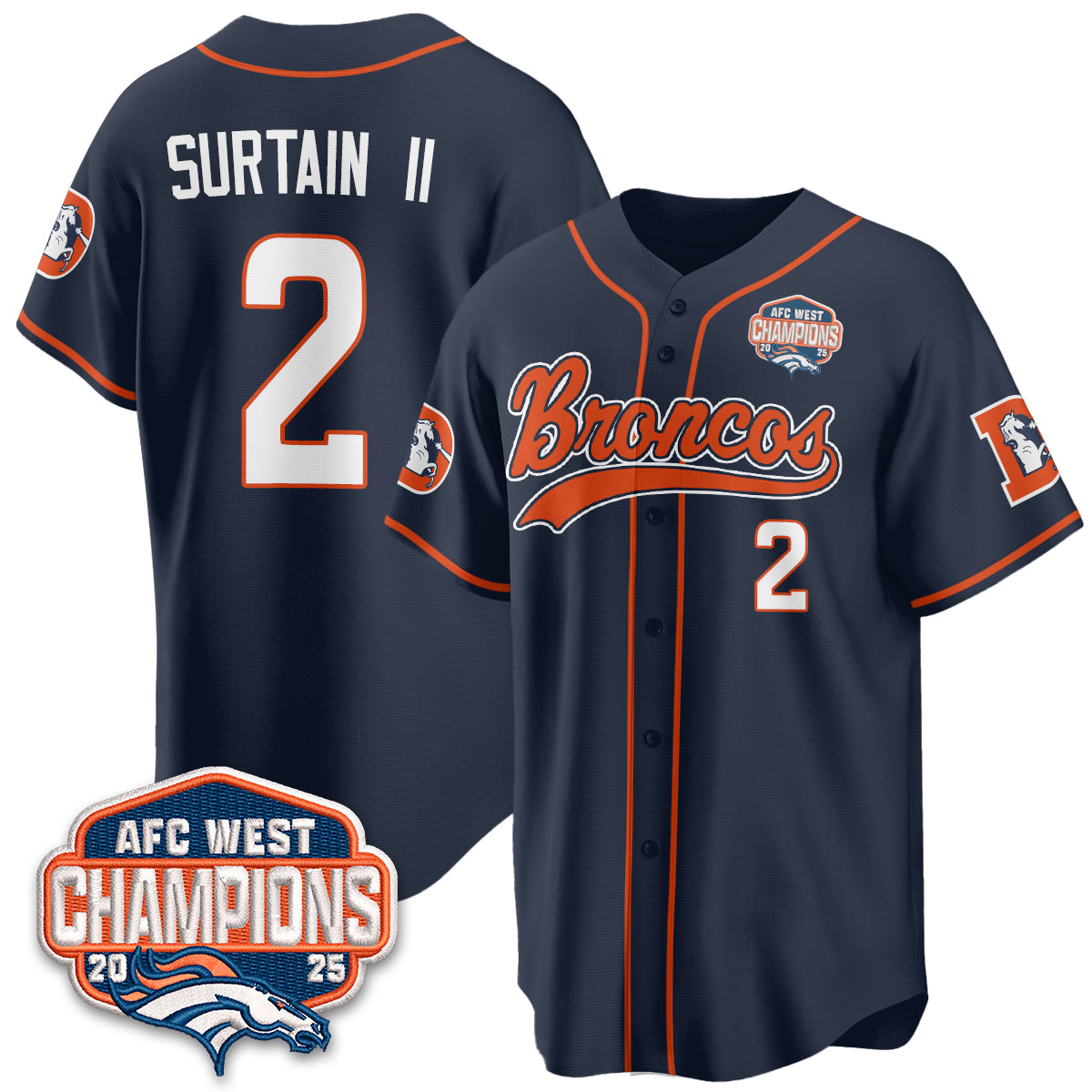 DEN AFC West Division Champions Vapor Limited Baseball Jersey - Stitched
