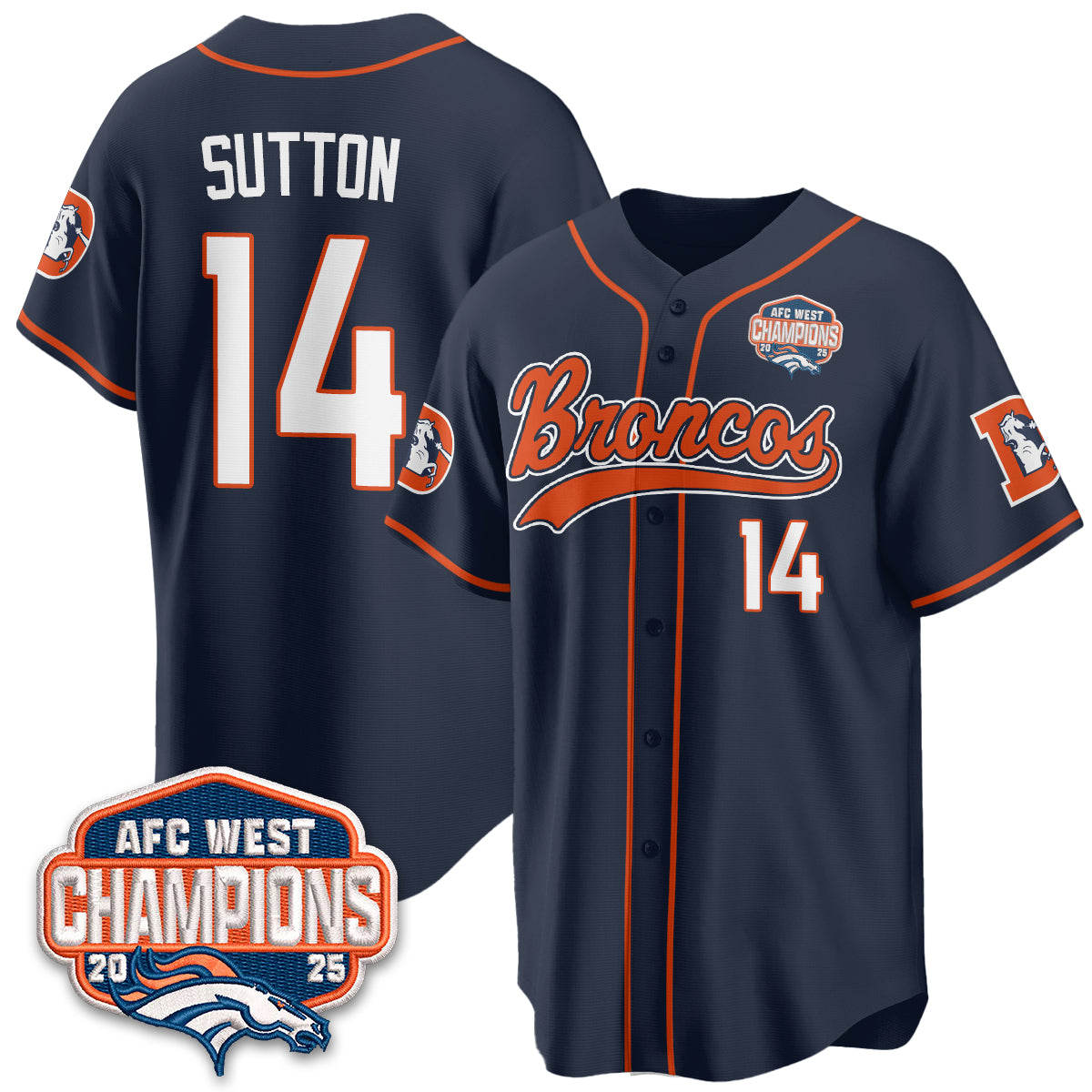 DEN AFC West Division Champions Vapor Limited Baseball Jersey - Stitched