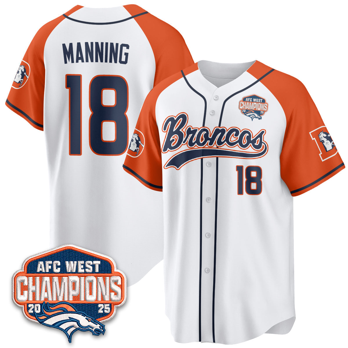 DEN AFC West Division Champions Vapor Limited Baseball Jersey - Stitched