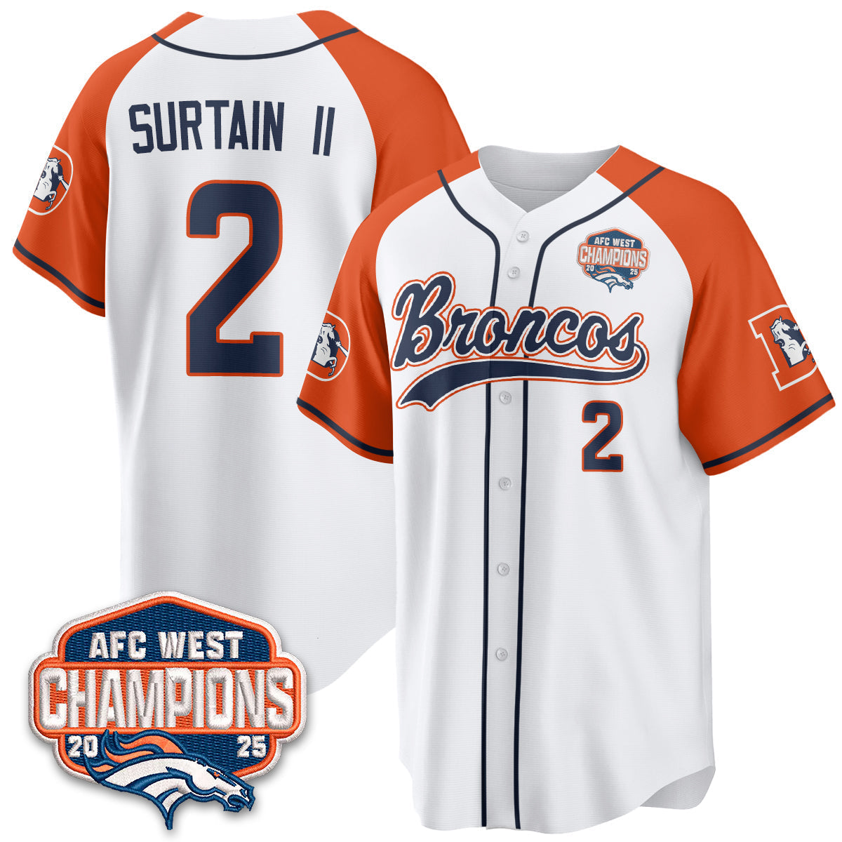 DEN AFC West Division Champions Vapor Limited Baseball Jersey - Stitched
