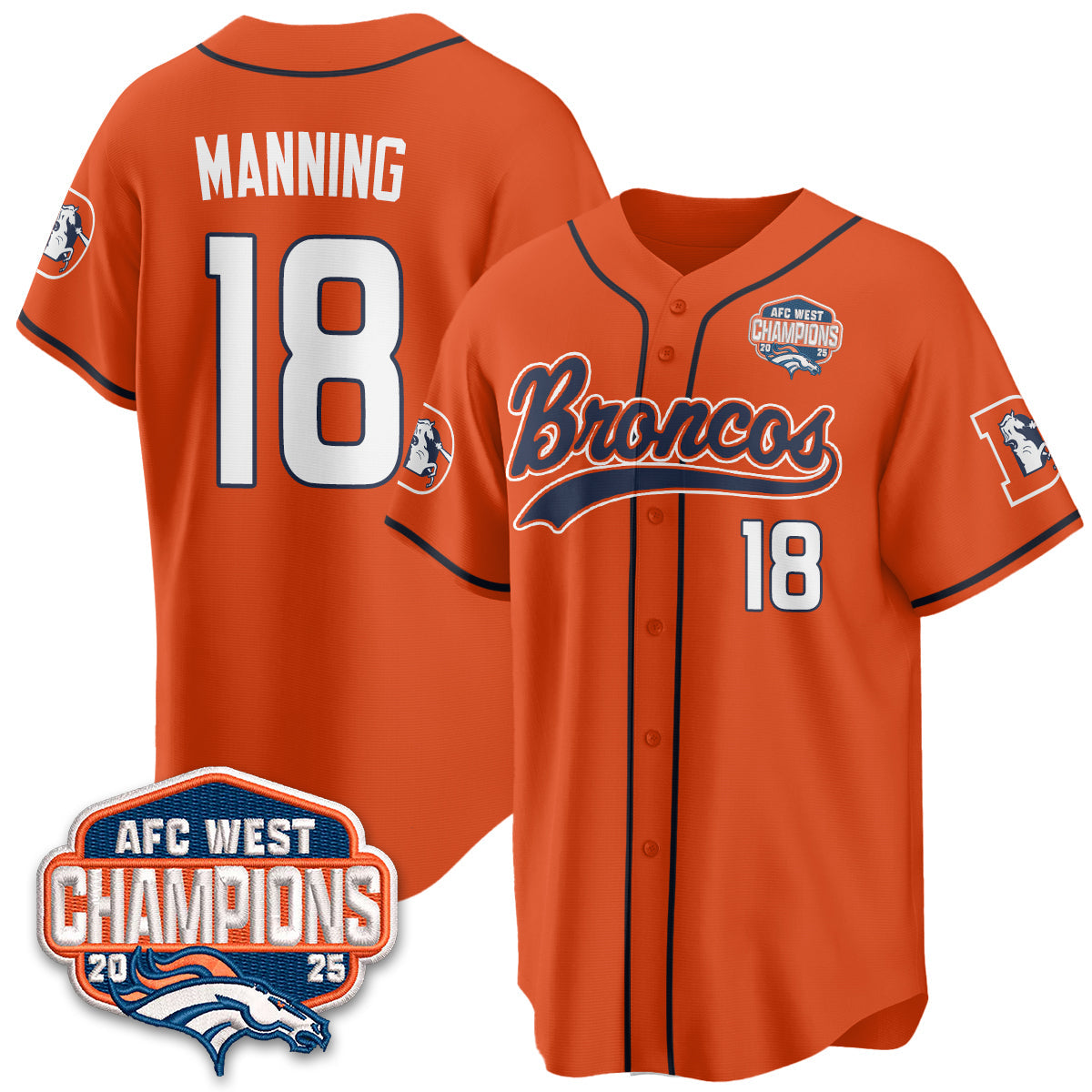 DEN AFC West Division Champions Vapor Limited Baseball Jersey - Stitched