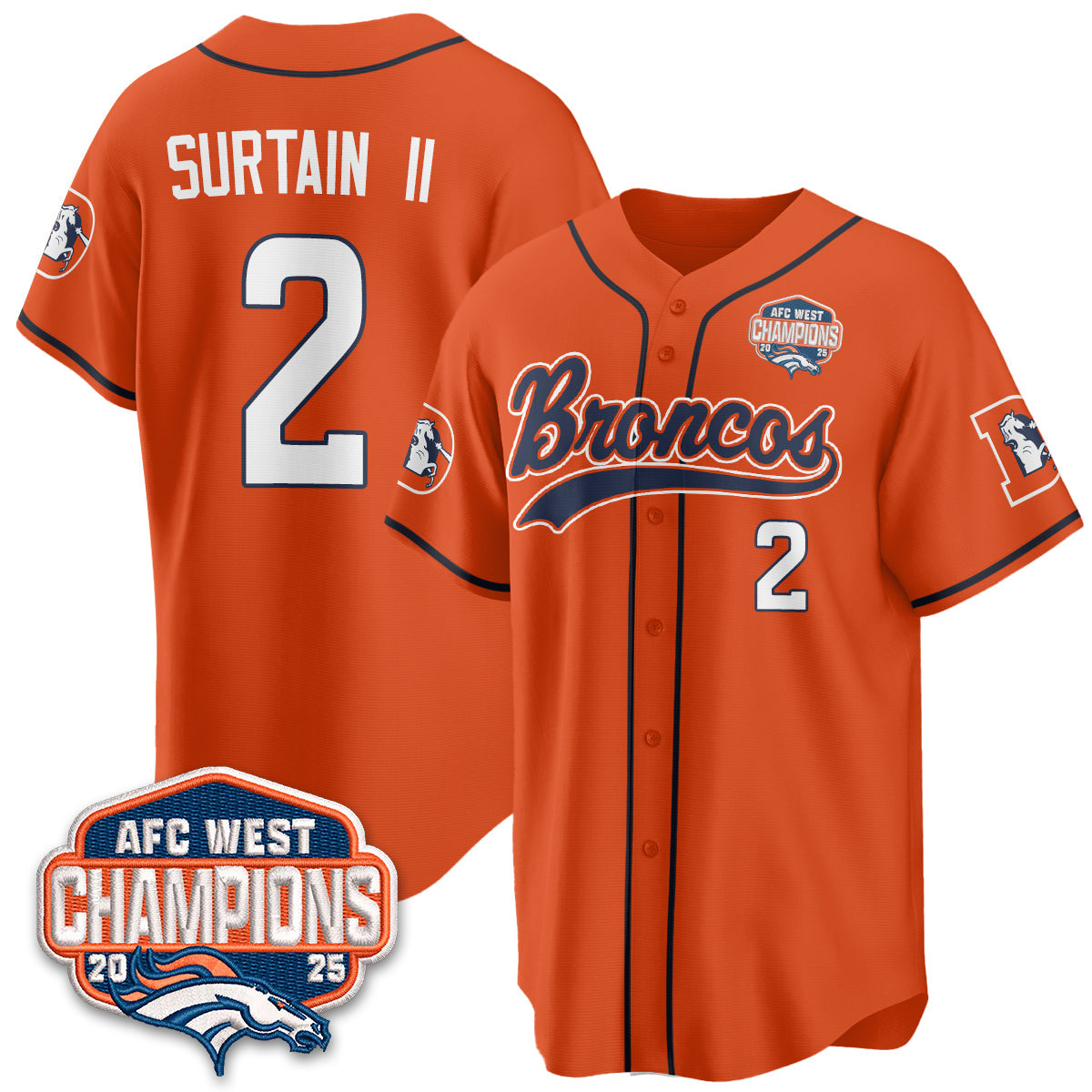 DEN AFC West Division Champions Vapor Limited Baseball Jersey - Stitched