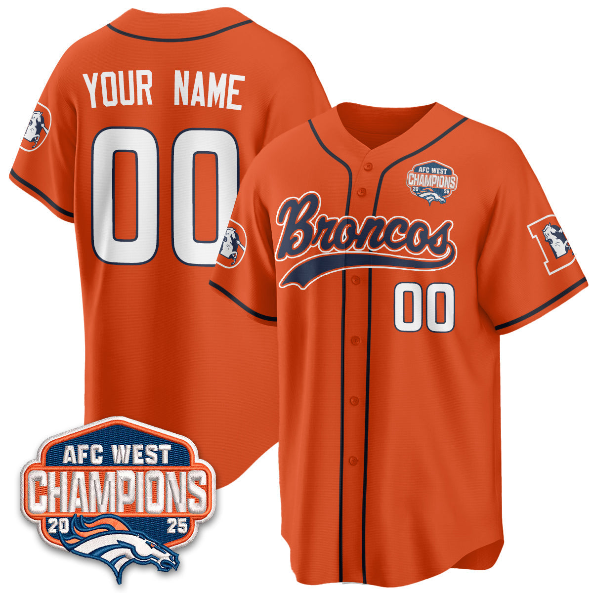 DEN AFC West Division Champions Vapor Limited Baseball Jersey - Stitched