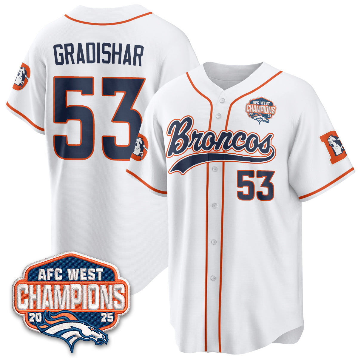 DEN AFC West Division Champions Vapor Limited Baseball Jersey - Stitched