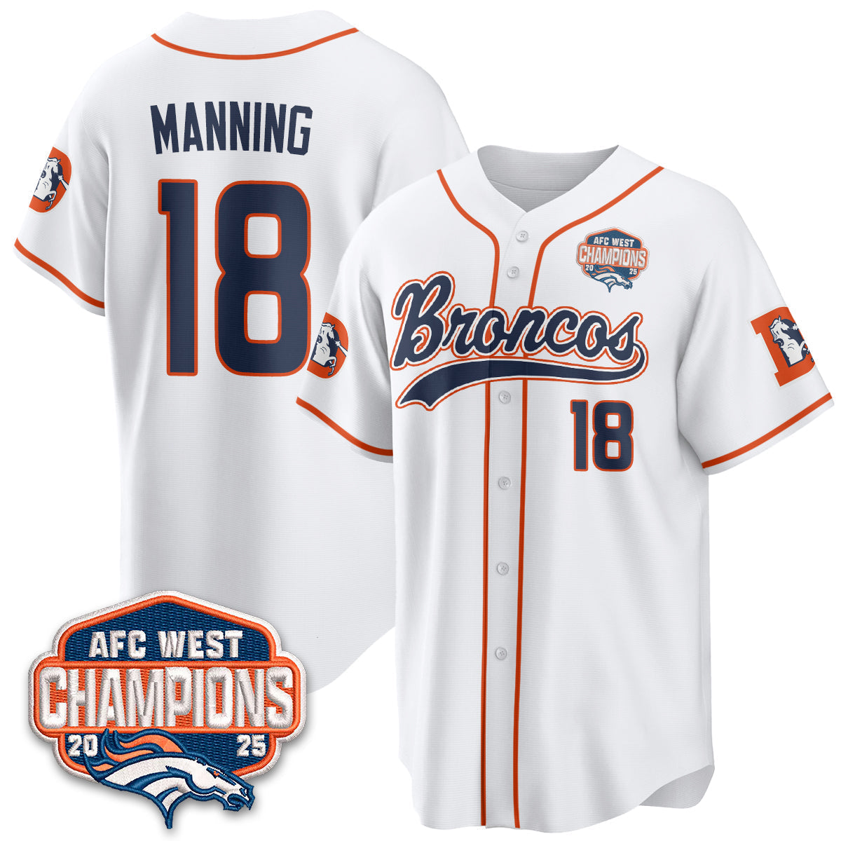 DEN AFC West Division Champions Vapor Limited Baseball Jersey - Stitched