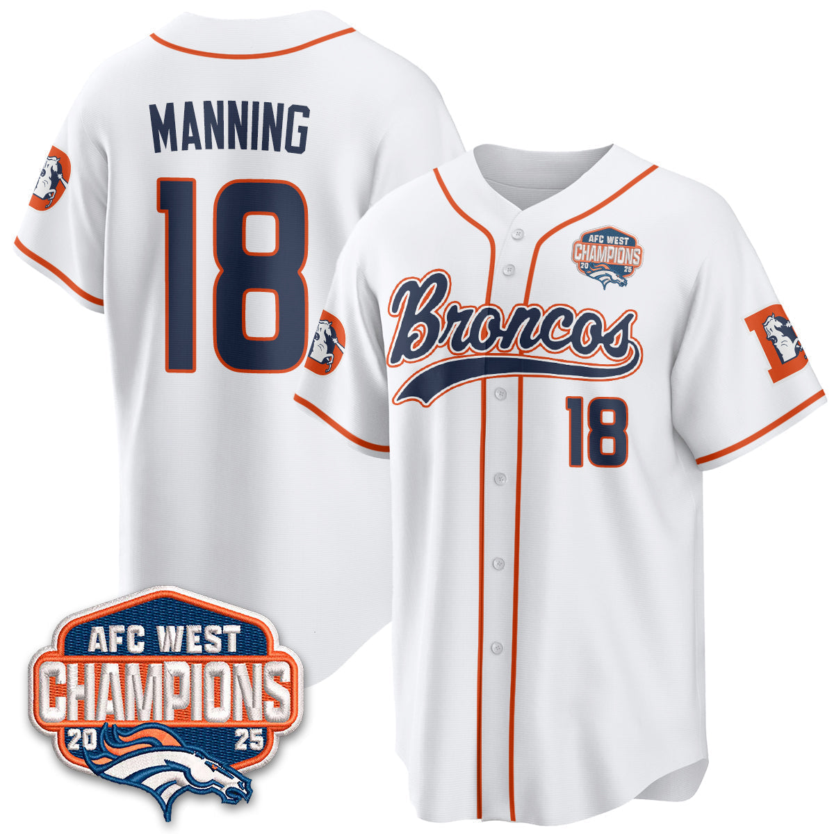 DEN AFC West Division Champions Vapor Limited Baseball Jersey - Stitched