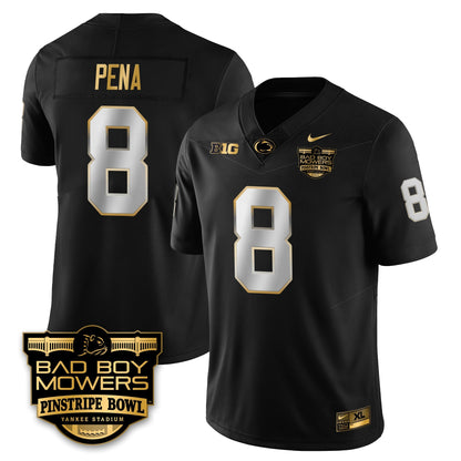 PSU Football Pinstripe Bowl Gold Jersey - Stitched