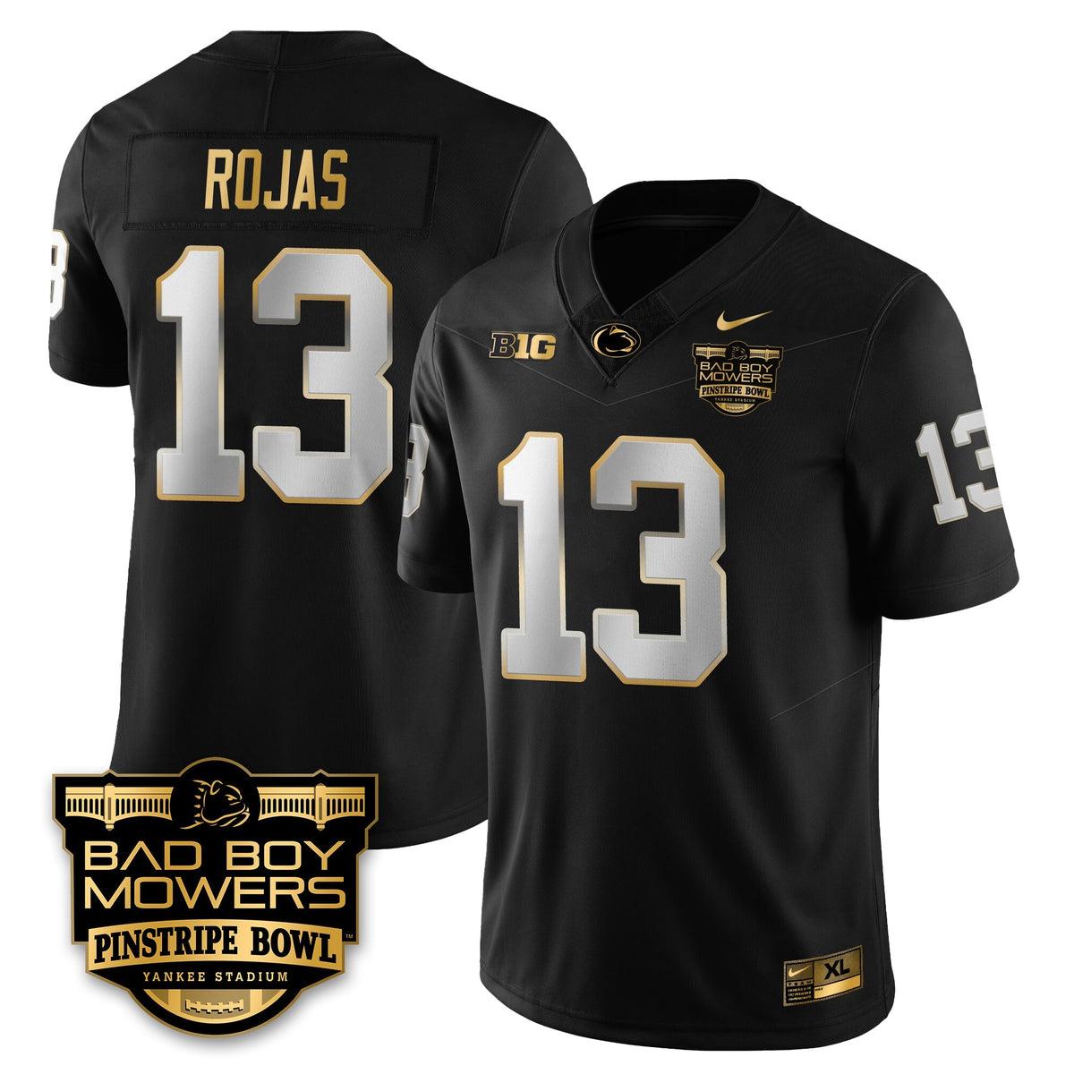 PSU Football Pinstripe Bowl Gold Jersey - Stitched