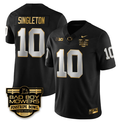 PSU Football Pinstripe Bowl Gold Jersey - Stitched