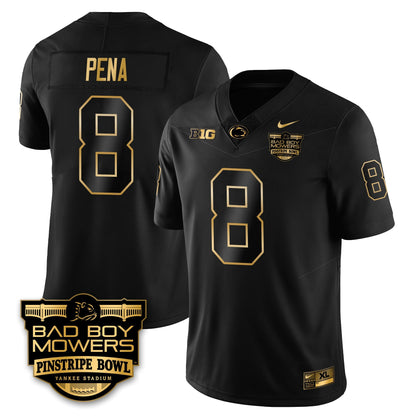 PSU Football Pinstripe Bowl Gold Jersey - Stitched
