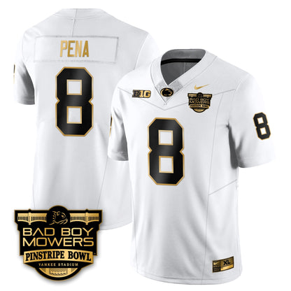 PSU Football Pinstripe Bowl Gold Jersey - Stitched