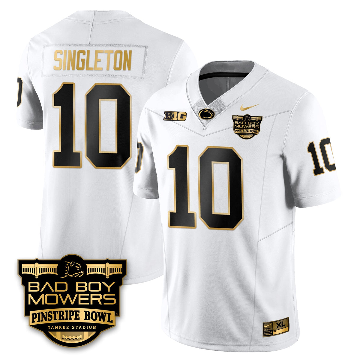 PSU Football Pinstripe Bowl Gold Jersey - Stitched