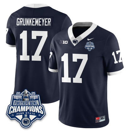 PSU Football 2025 Pinstripe Bowl Champions Jersey - Stitched