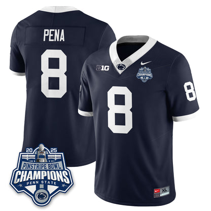 PSU Football 2025 Pinstripe Bowl Champions Jersey - Stitched