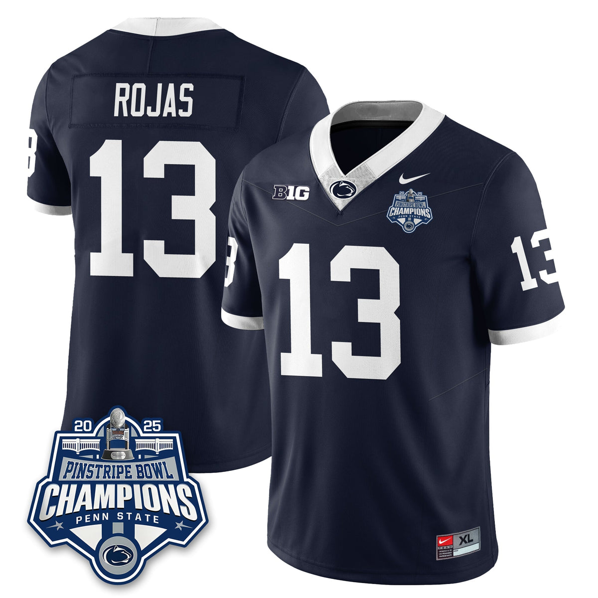 PSU Football 2025 Pinstripe Bowl Champions Jersey - Stitched