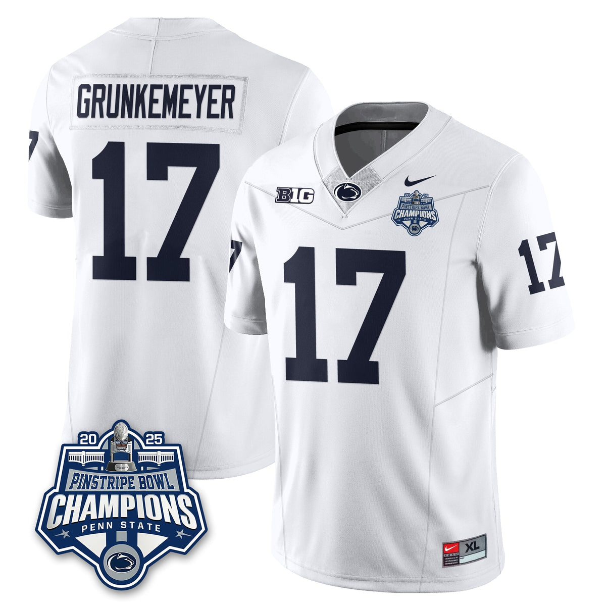 PSU Football 2025 Pinstripe Bowl Champions Jersey - Stitched