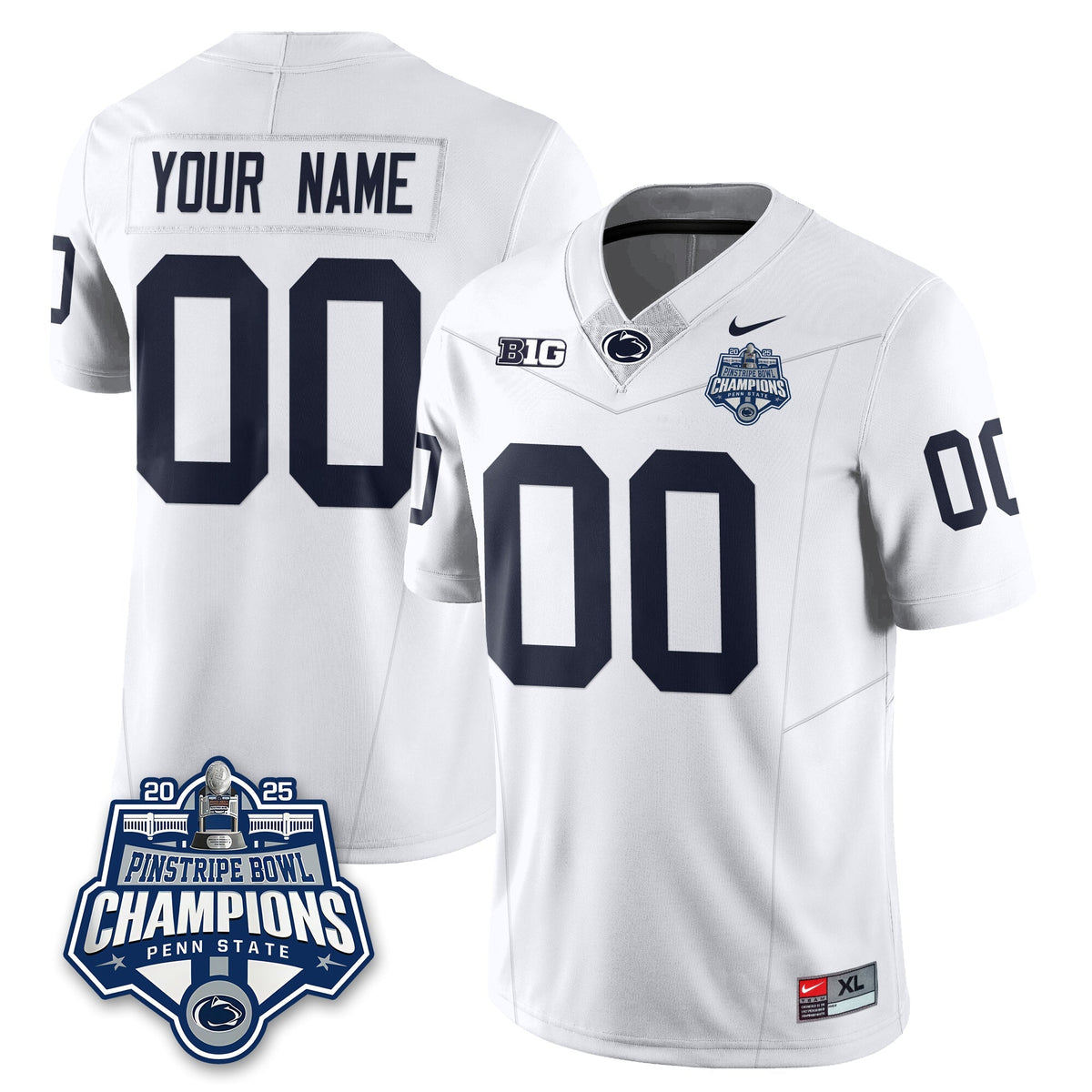 PSU Football 2025 Pinstripe Bowl Champions Jersey - Stitched
